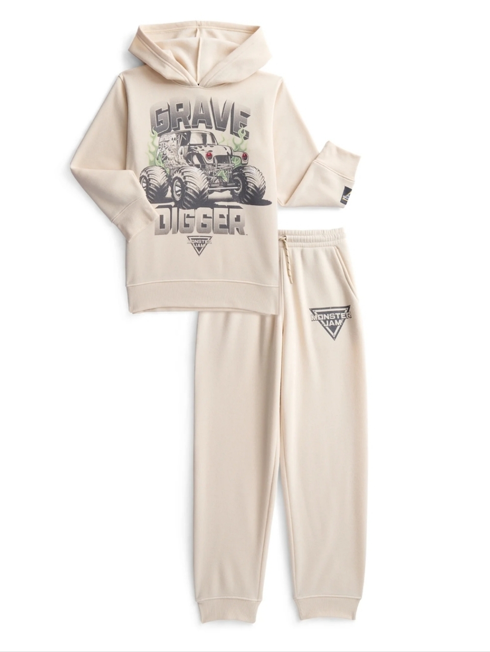 Monster Jam Boys Long Sleeve Graphic Hoodie with Joggers Set, 2-Piece